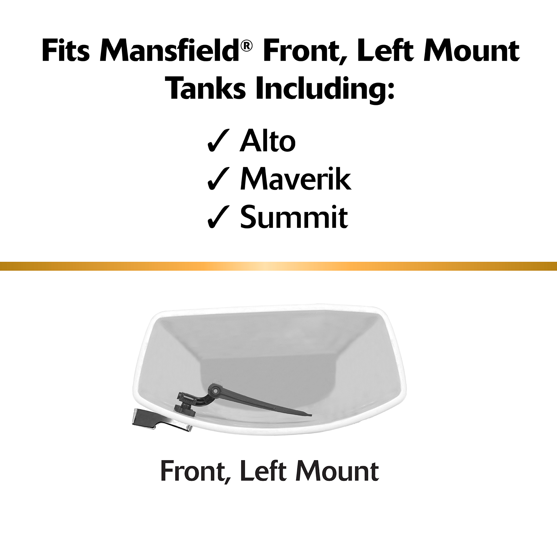 fits mansfield front, left mount tanks including alto maverik and summit