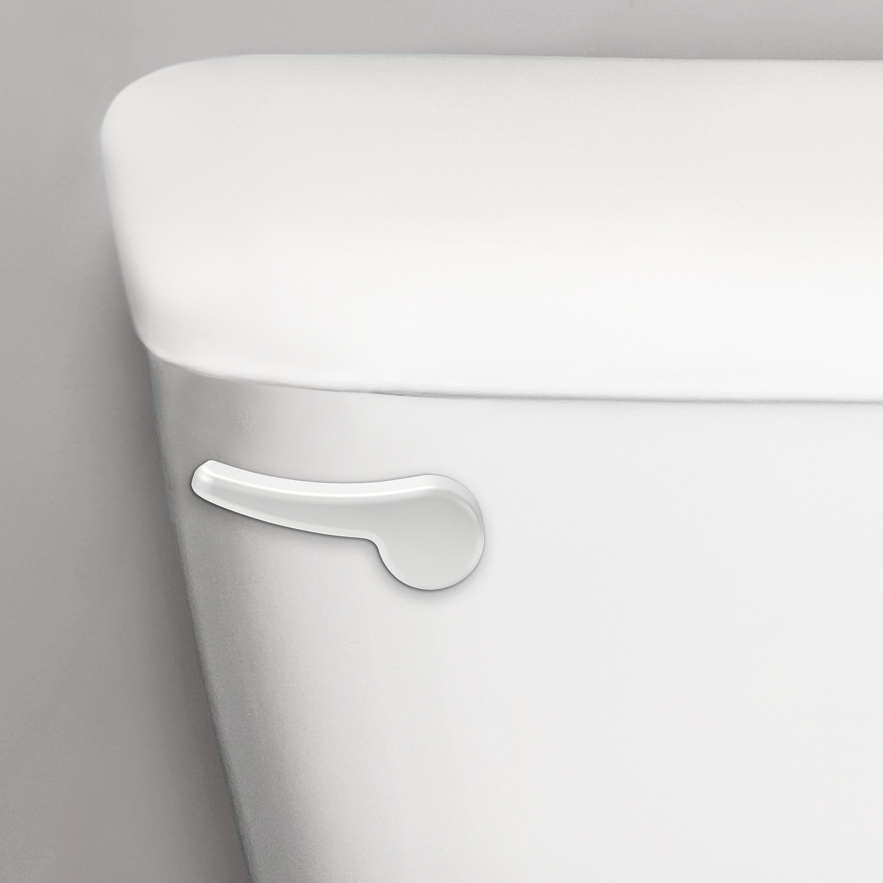white toilet flush handle on a toilet