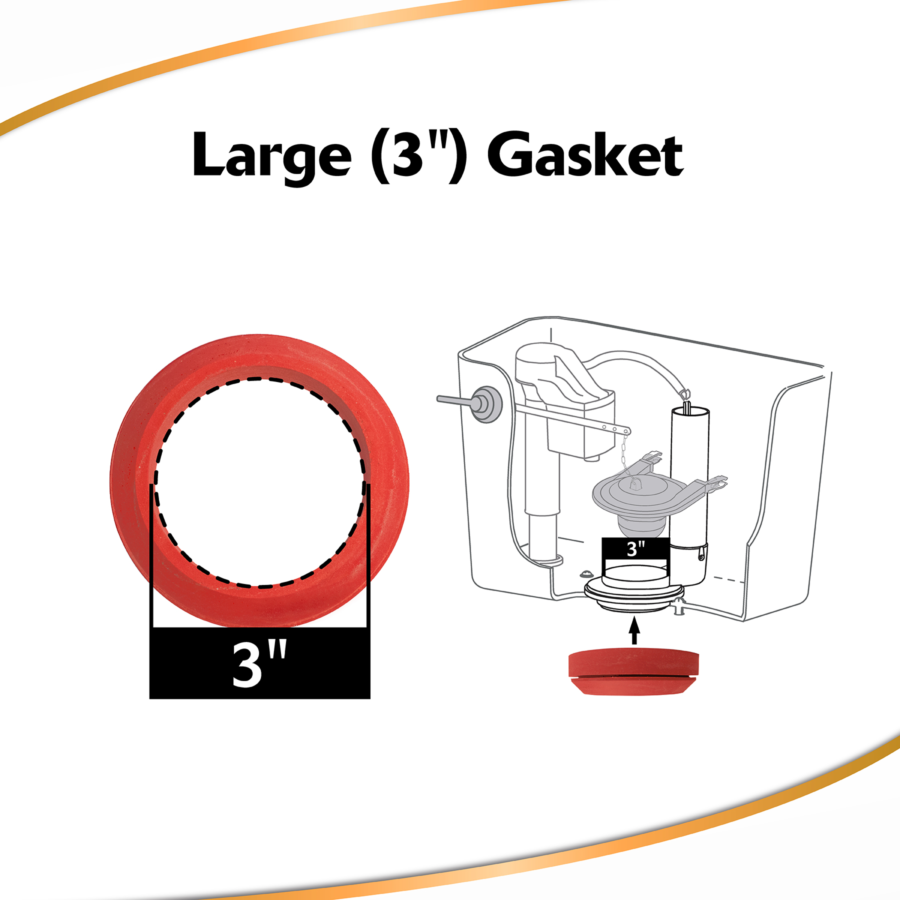 large 3 inch gasket dimensions