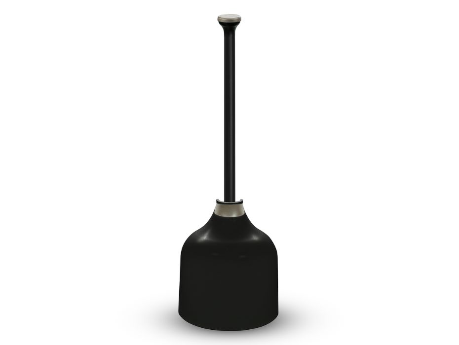 black and brushed nickel decorative plunger