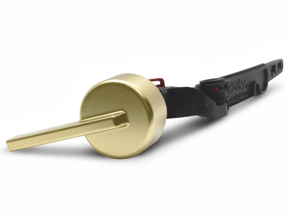 brushed gold contemporary style strongarm toilet handle and lever