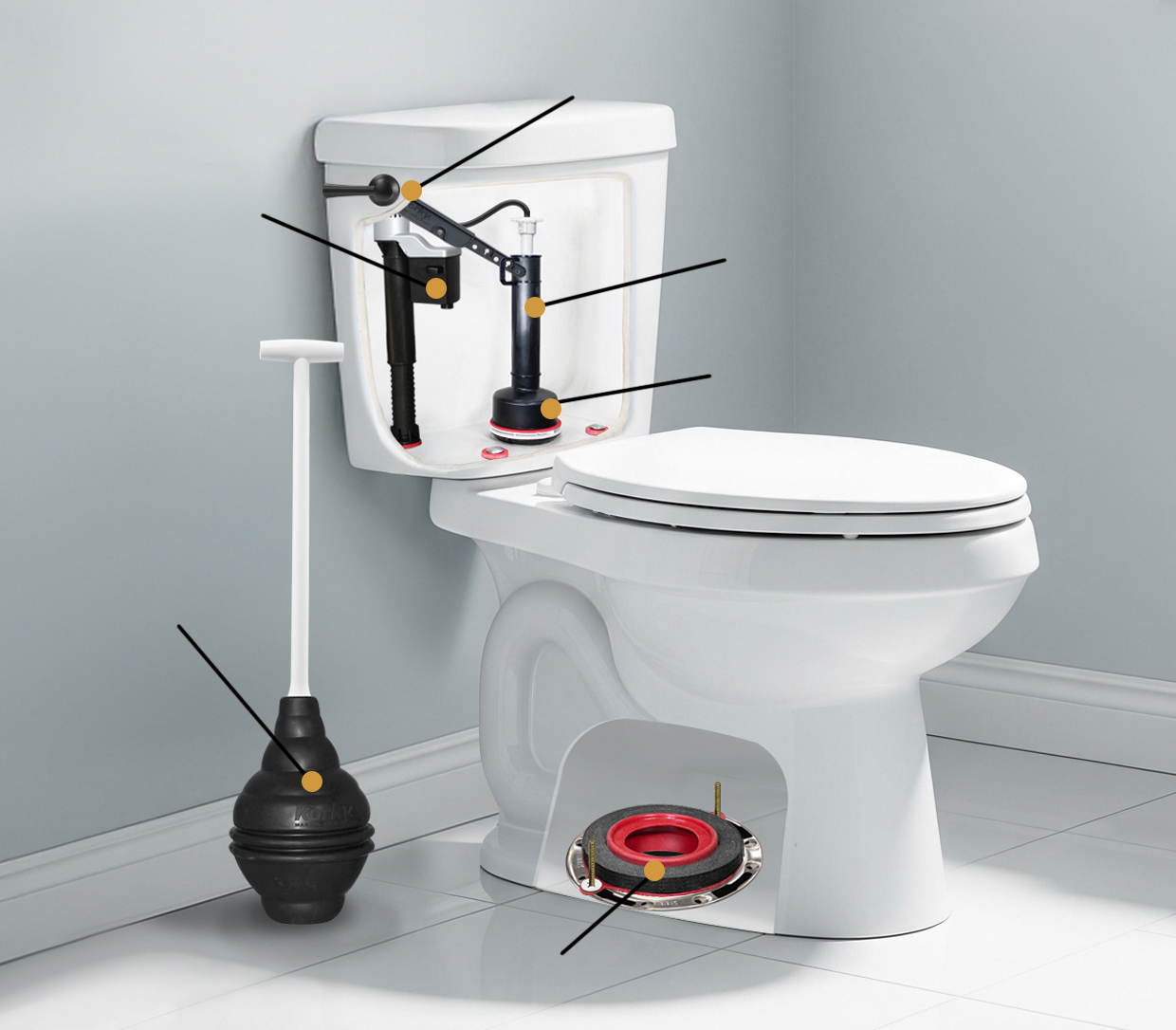 flush valve with flapper toilet diagram