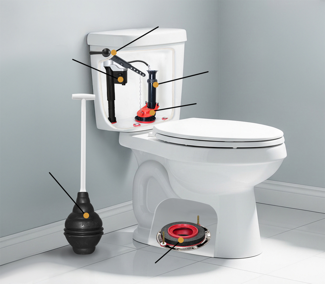 flush valve with flapper toilet diagram