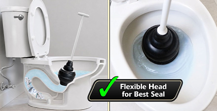 this image shows the beehive max plunging a toilet